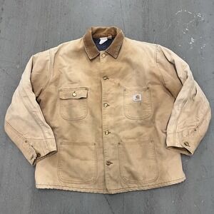 VTG Union Made Carhartt Tan Blanket Lined Chore Jacket See‎ Measurements